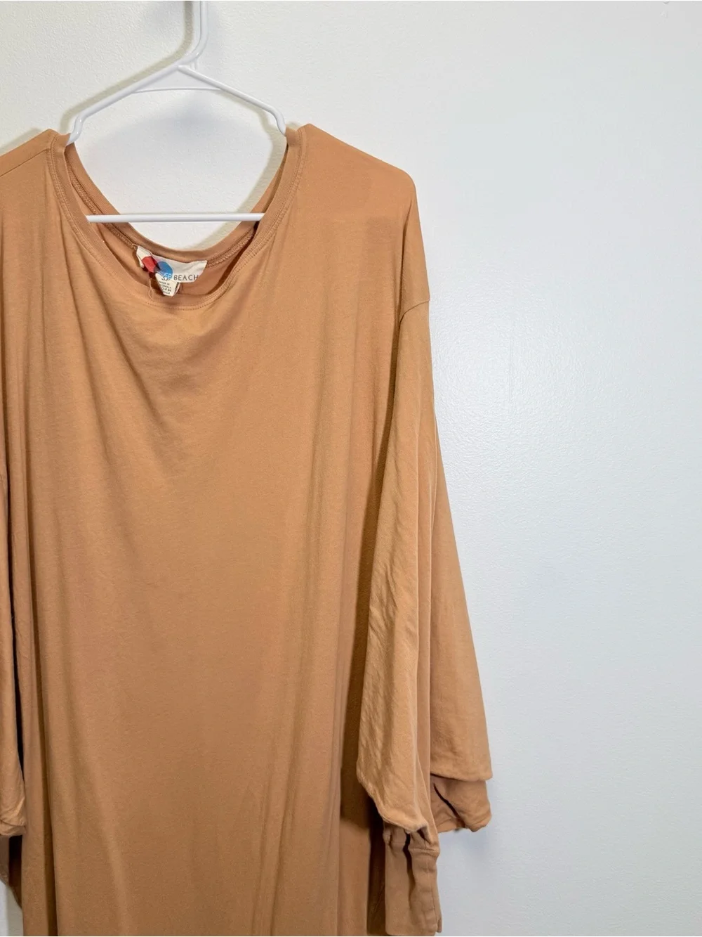 Free People Beach Lifestyle Off Shoulder Relaxed Maxi Dress Peach Tan Small